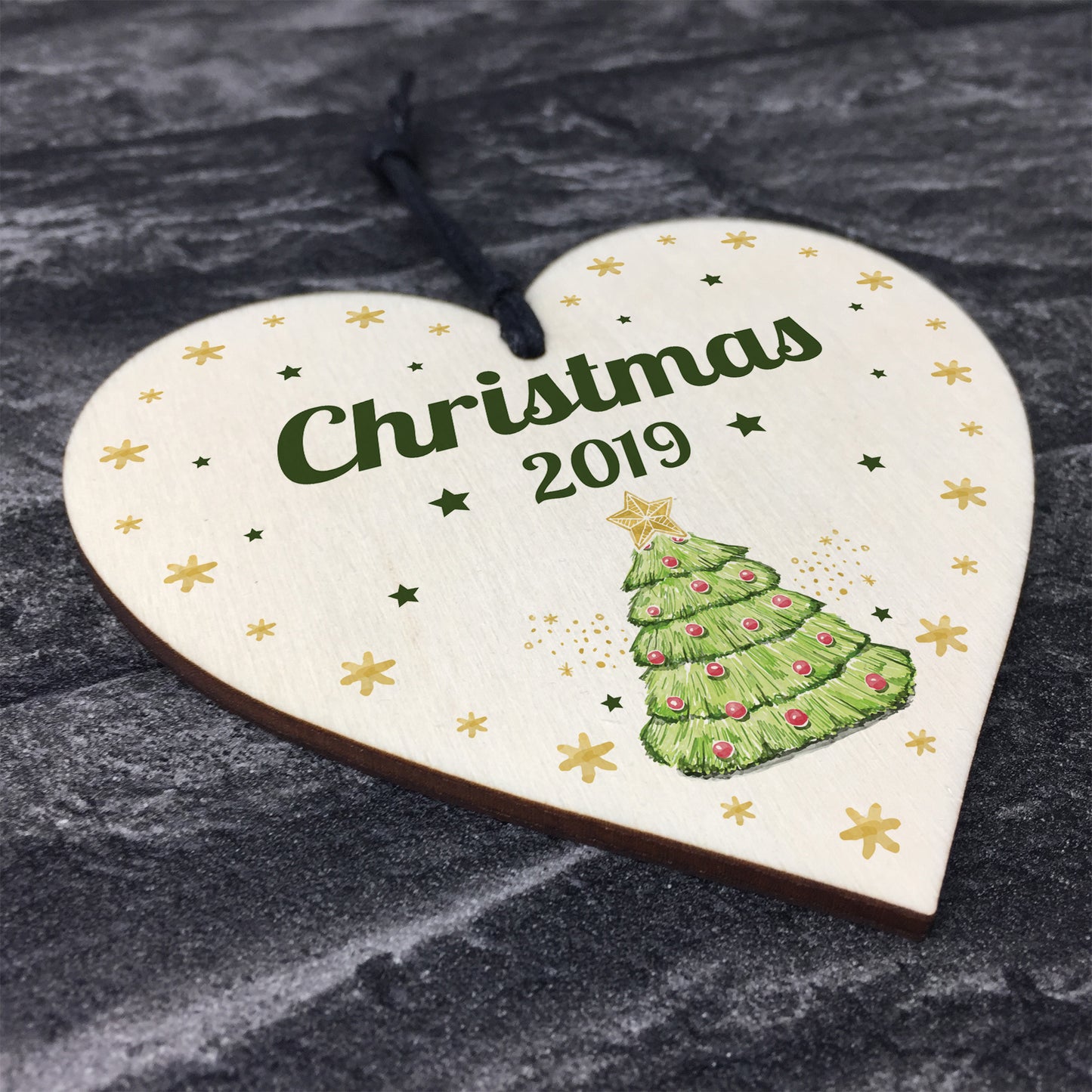 Christmas Tree Decoration Personalised Wooden Heart Xmas Bauble