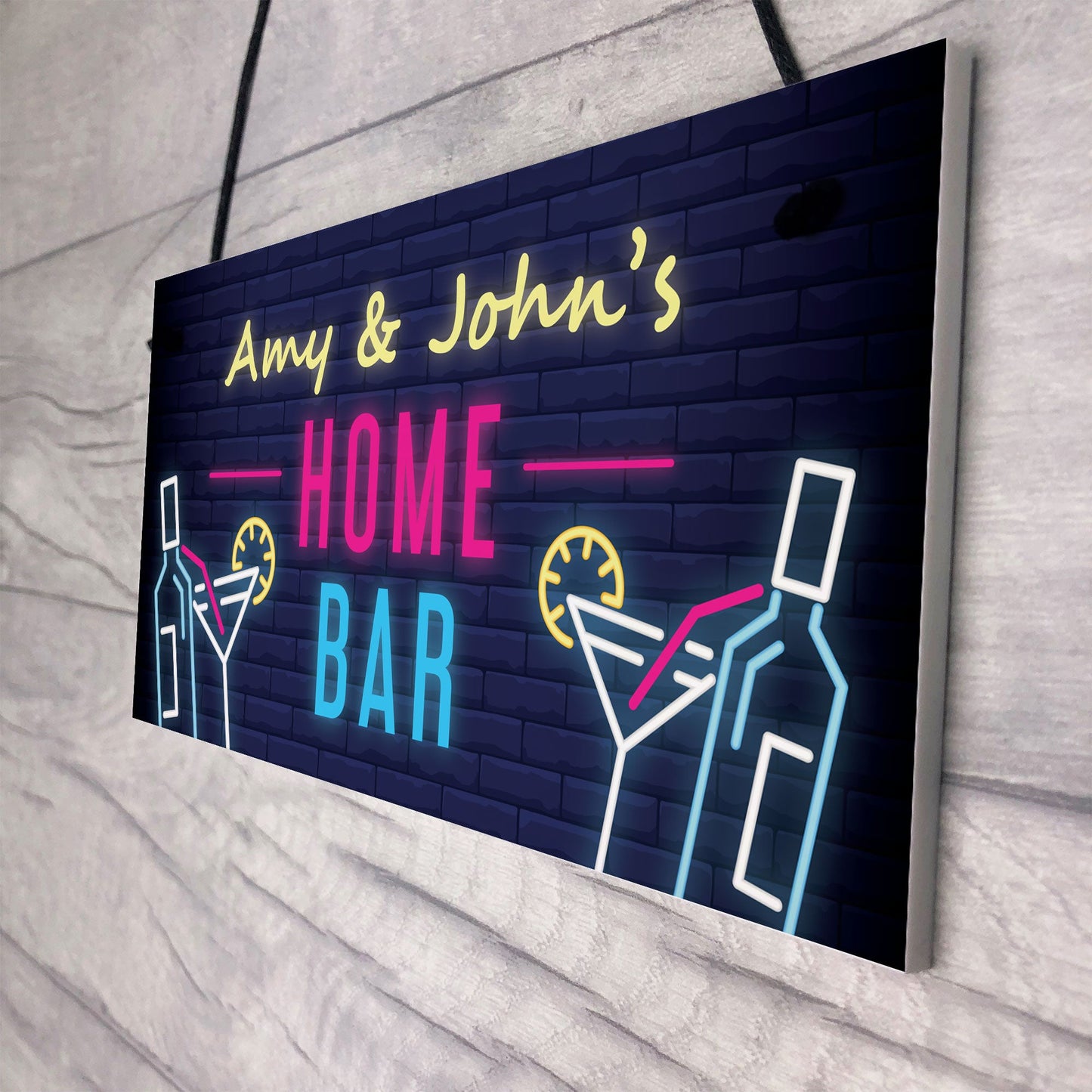 PERSONALISED Home Bar Plaque Hanging Man Cave Garden Bar
