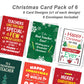 6 Cute Childrens Kids Christmas Cards School Pack For Class