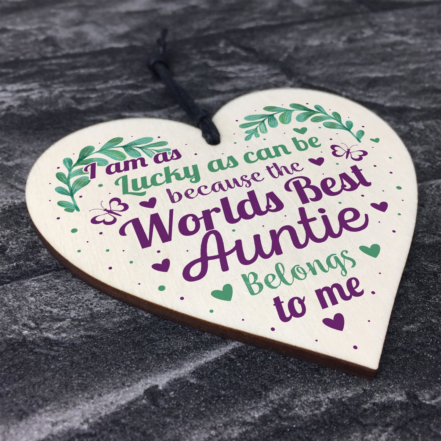 Birthday Gifts For Auntie THANK YOU Wooden Heart Plaque Sign