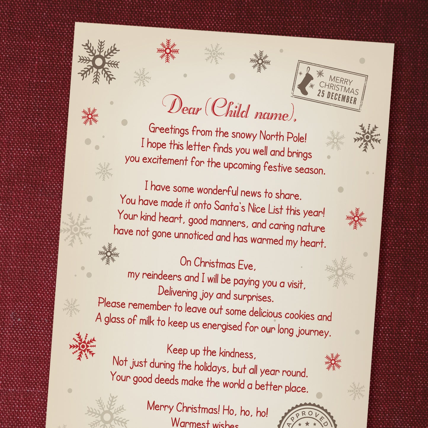 Letter From Santa For Christmas Personalised Christmas Eve Box
