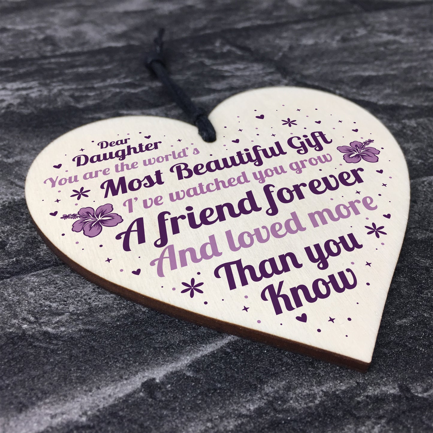Daughter Gifts For Christmas Birthday Wood Heart Poem Daughter