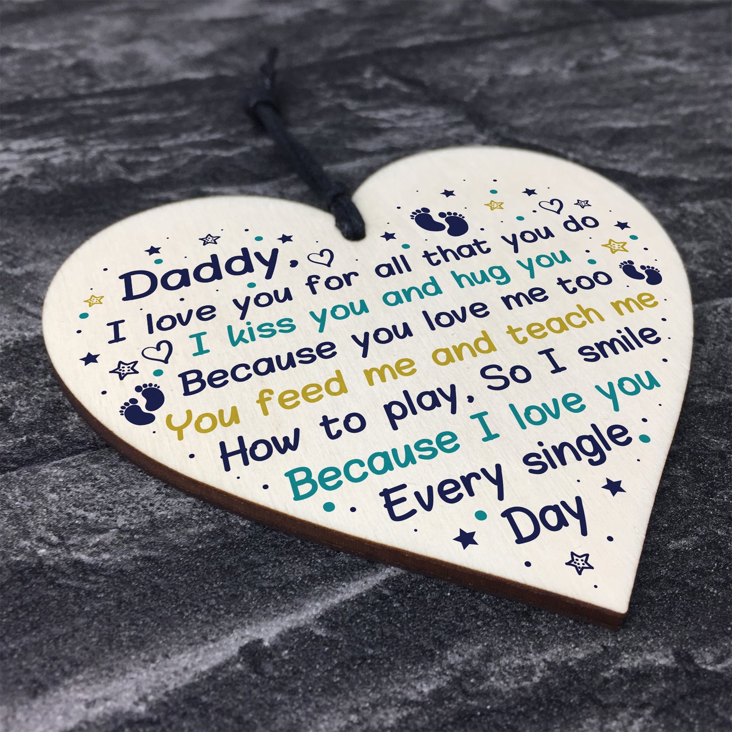 Dad Birthday Christmas Daddy To Be Wooden Heart From Bump Baby