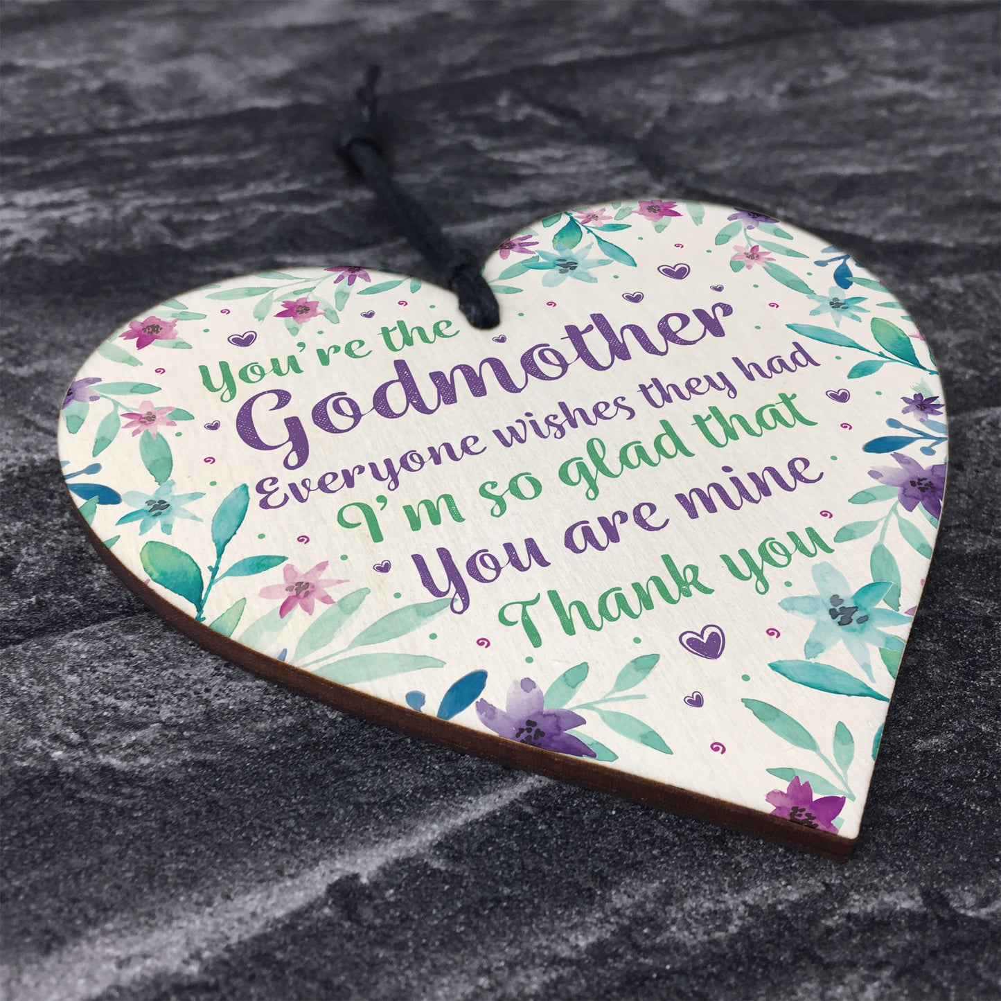 Godmother Thank You Gifts Wood Heart Christening Gift For Friend