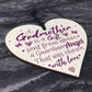 Thank You Godmother Wood Heart Godfather Godparent Gift