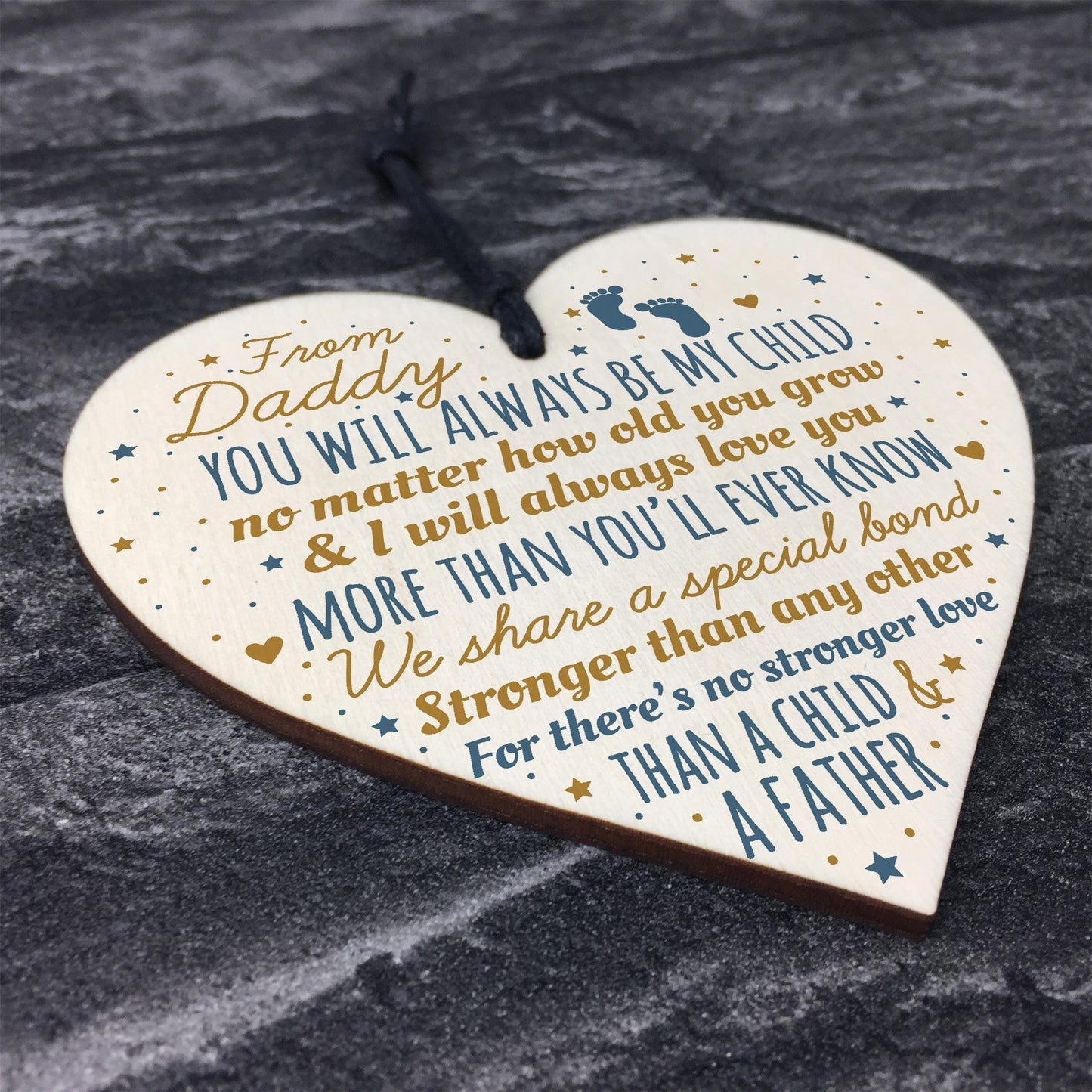 New Dad To Be Wooden Heart Novelty Baby Shower Daddy Son Gift