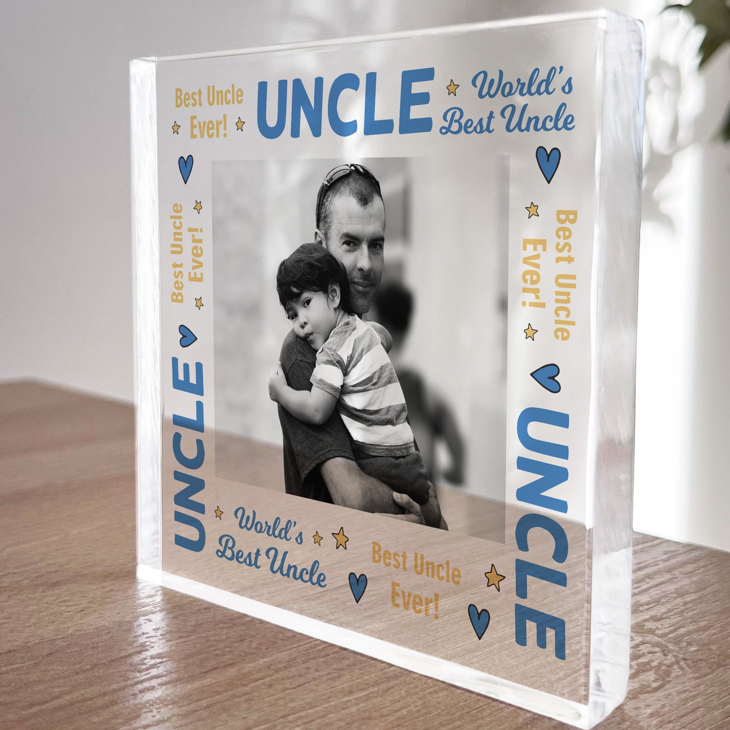 Uncle Gifts Personalised Photo Block Gift For Uncle Christmas