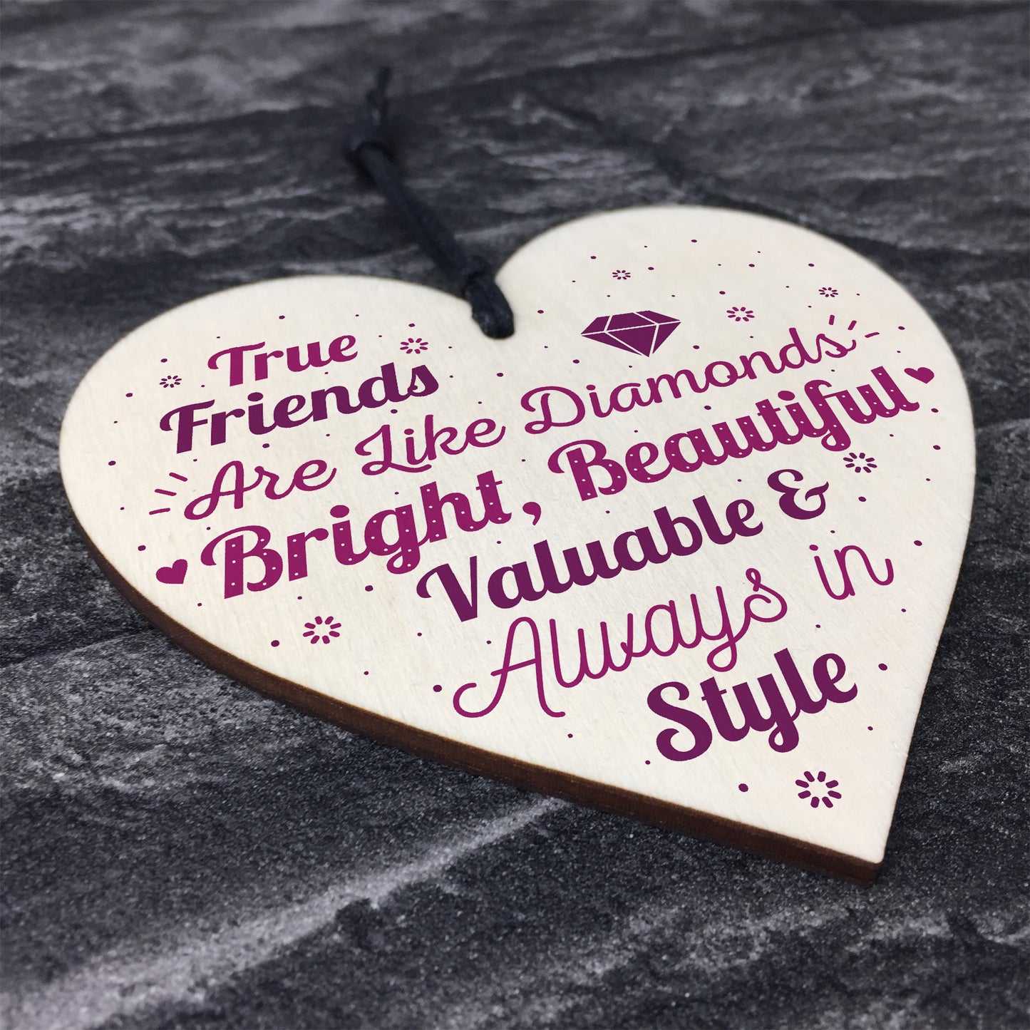 True Friends Friendship Gift Handmade Wooden Heart Birthday Gift
