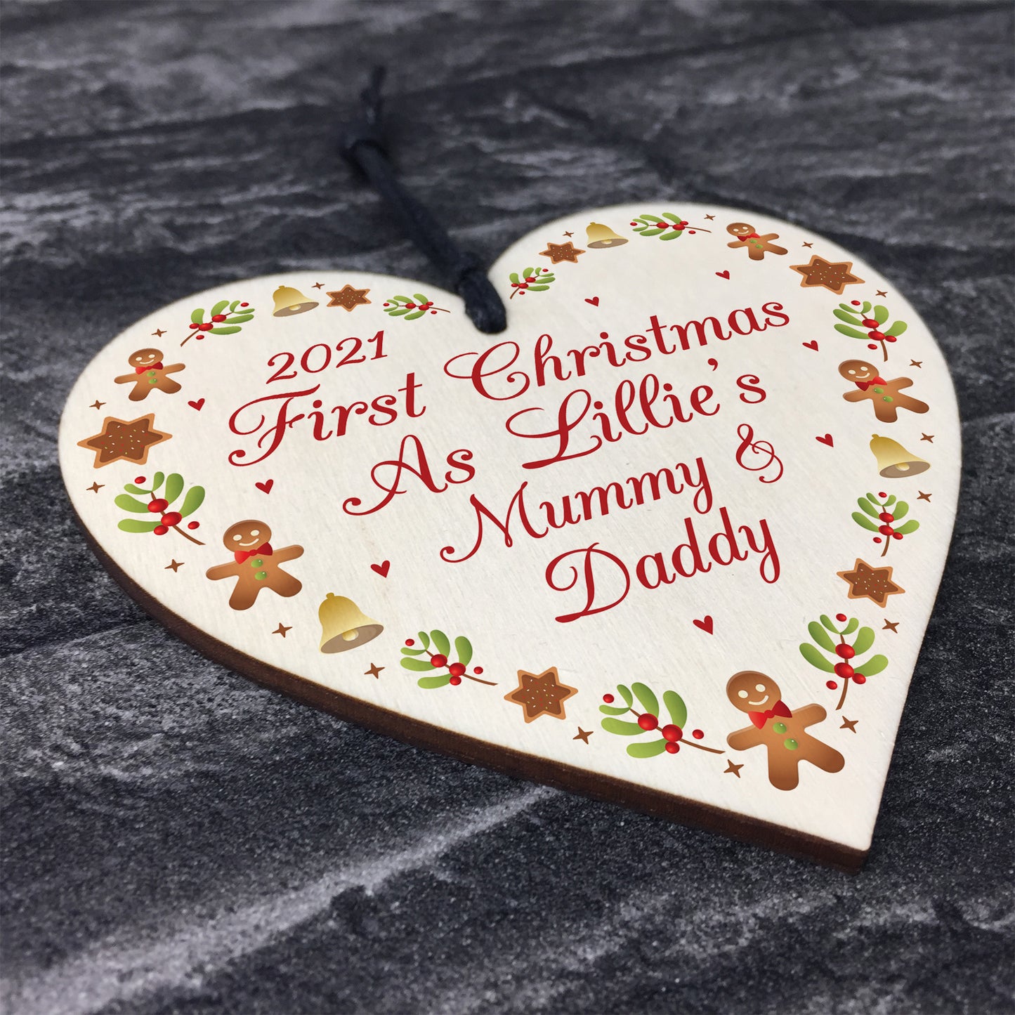 First Christmas As Mummy Daddy Wood Bauble Keep Personalised
