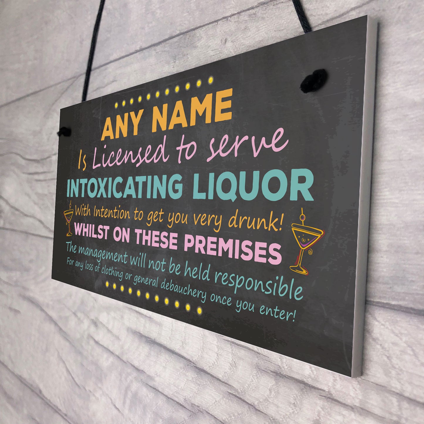 Personalised Pub Bar Shed Licensee Sign Man Cave Shed BBQ Sign