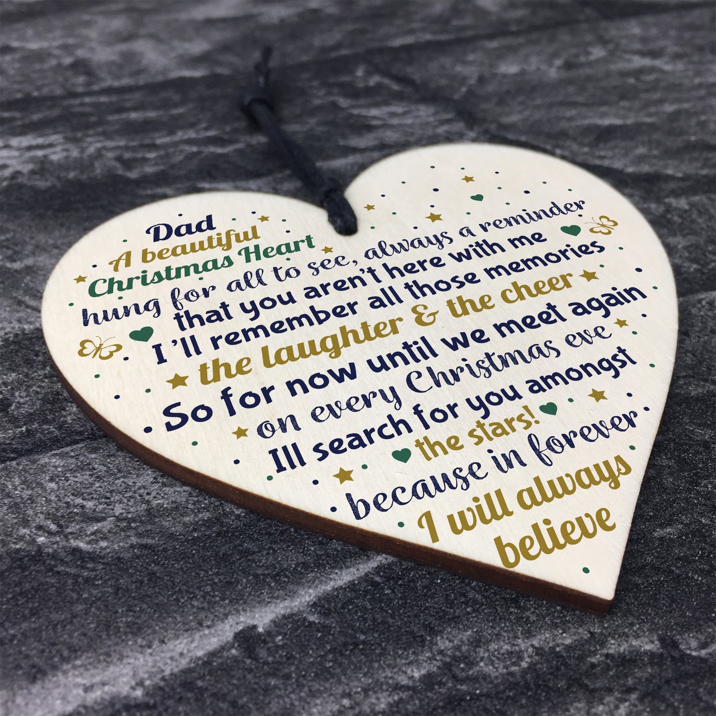 CHRISTMAS Tree Decoration In Memory Of Dad Memorial Wood Gift