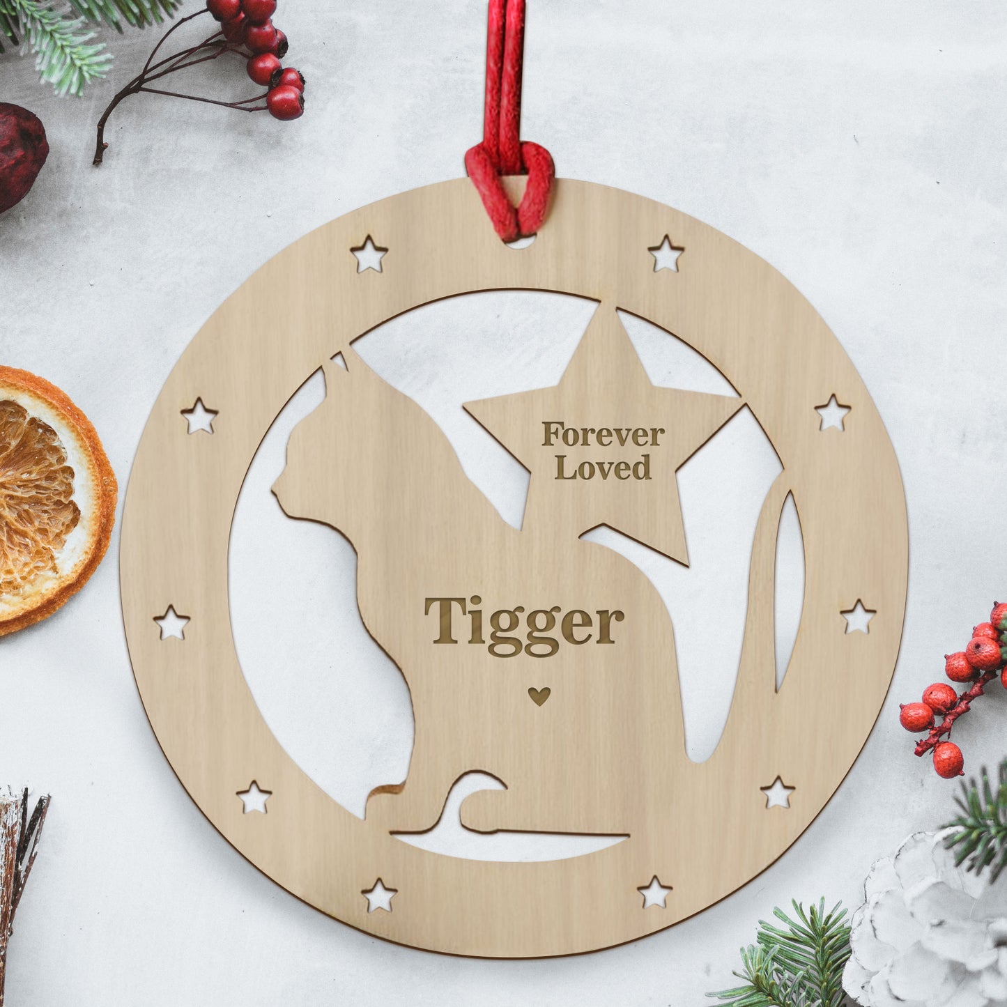 Christmas Memorial Tree Decoration For Cat Personalised