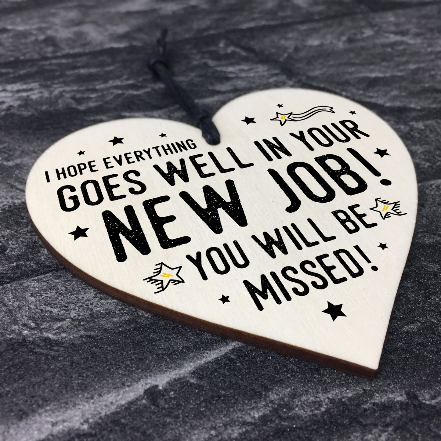 New Job Gift For Colleague Wood Heart Leaving Goodbye Gift