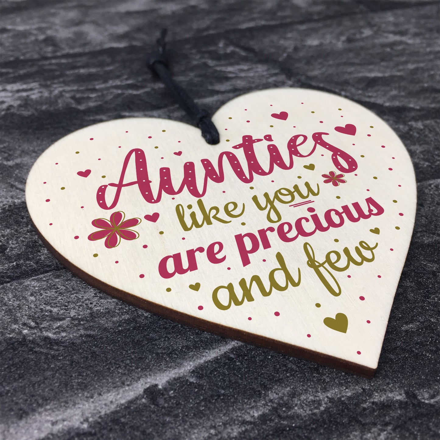 Handmade Auntie Gift Wooden Heart Plaque Birthday Thank You Gift
