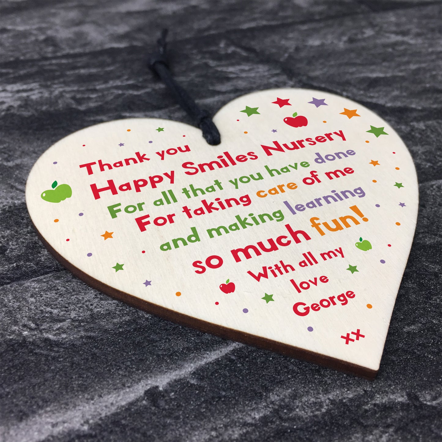 Nursery Gifts Thank You Teacher Gifts Assistant Wood Heart