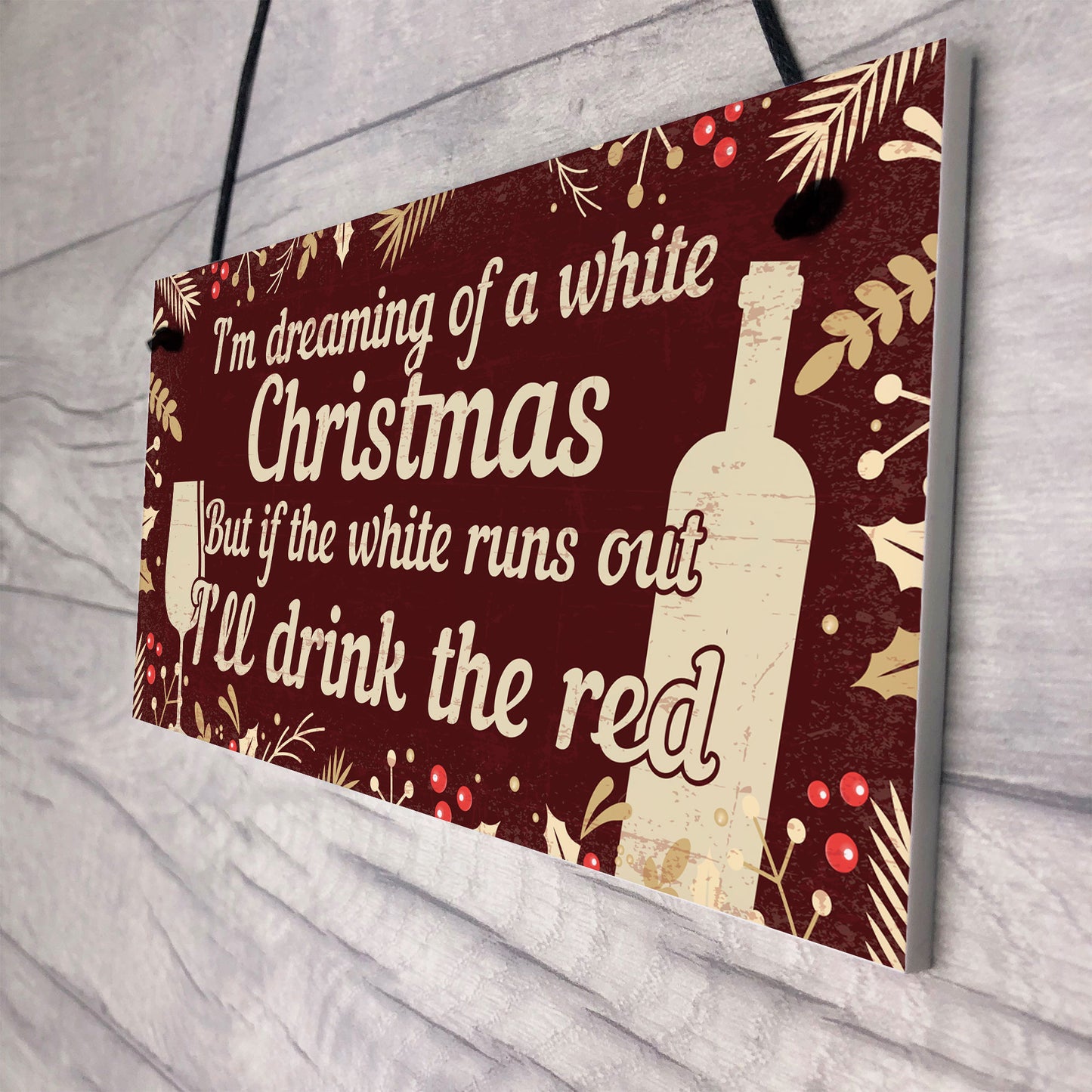 Funny Alcohol Sign Hanging Plaque Christmas Decoration Xmas Gift