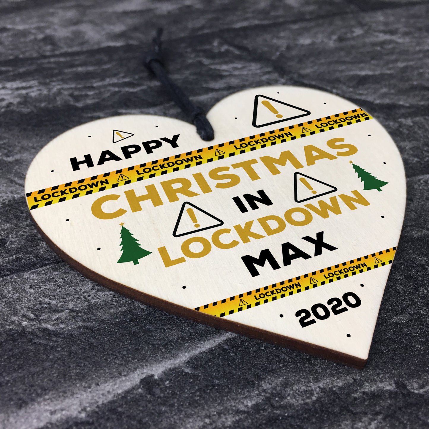 Personalised Christmas Gift Lockdown Keepsake Wood Heart