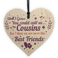 Christmas Gift For Cousin Pack of 4 Wooden Hanging Hearts Cousin
