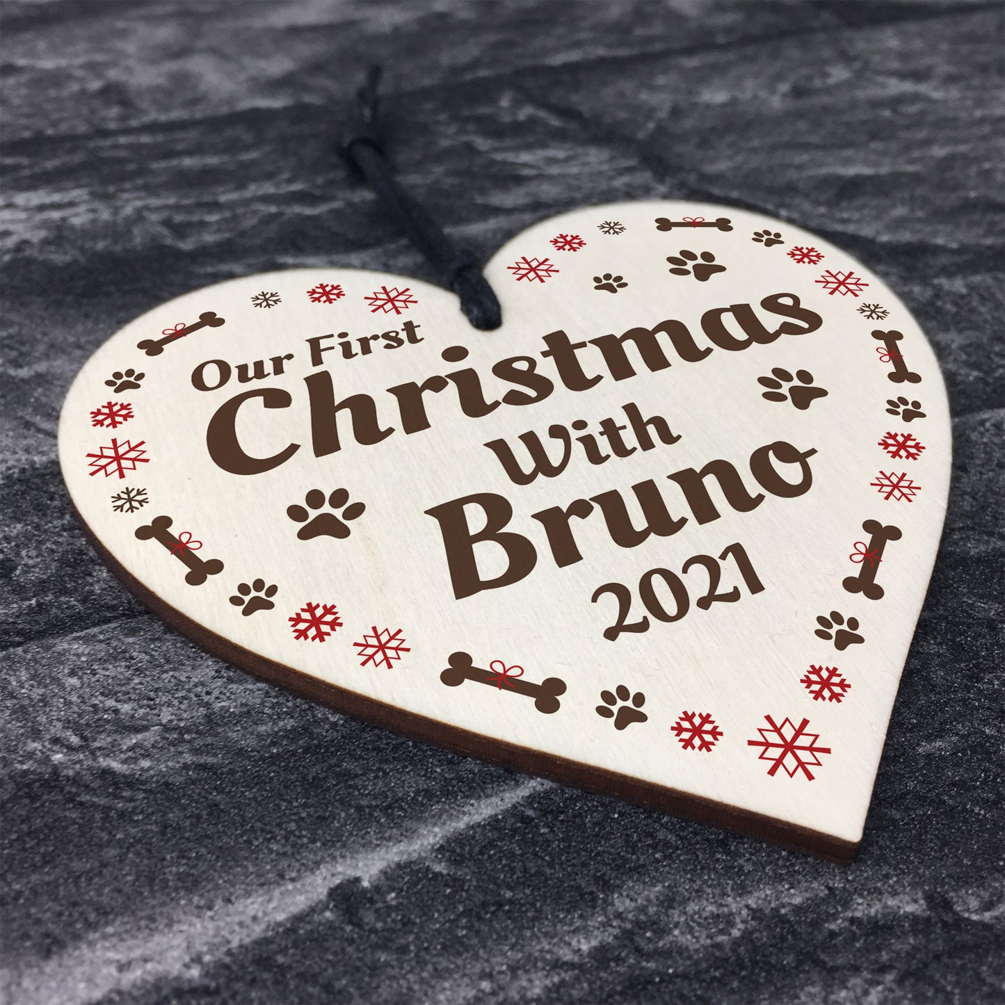 Dog Puppy Bauble 1st Christmas Personalised Christmas Tree Decor