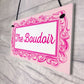 The Boudoir Vintage Shabby French Powder Room Hanging Plaque