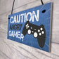 Blue Gaming Sign Hanging Door Plaque Gamer Gift Boys Bedroom