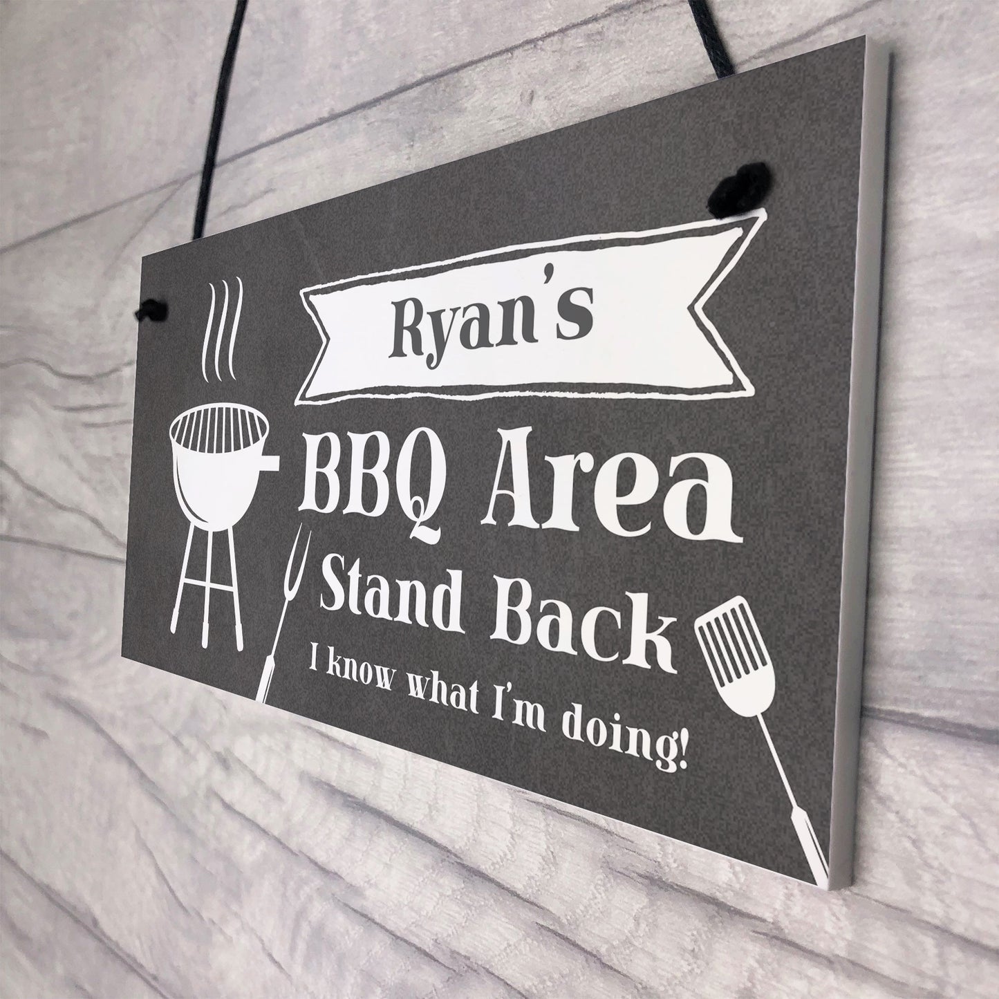 Personalised BBQ Area Sign Novelty Garden Decor Signs Barbecue