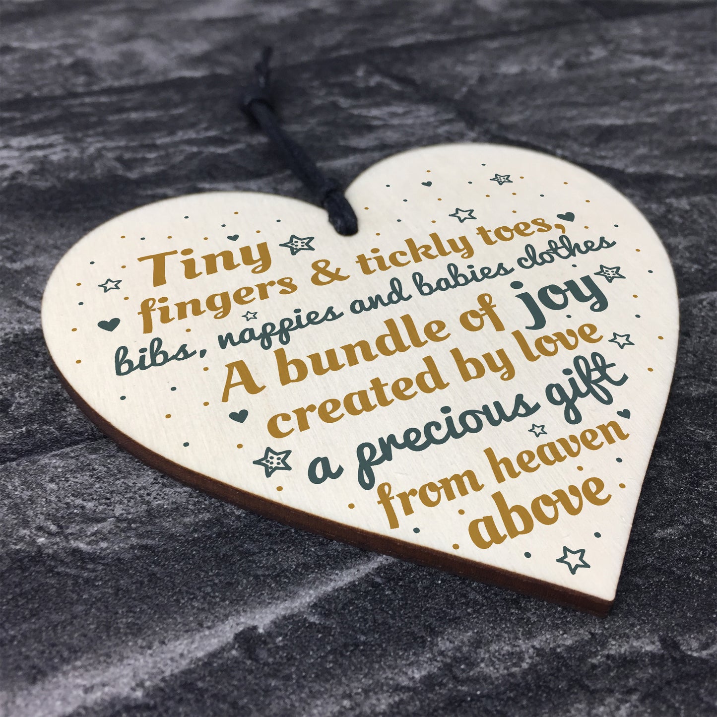 Daddy Mumy Mum Dad To Be Present Baby Shower Wooden Heart