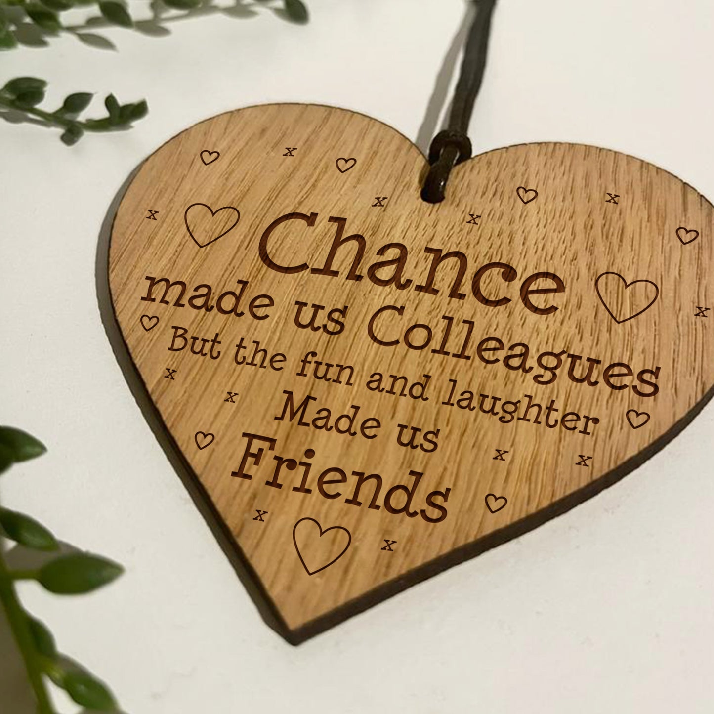 Colleague Gift Oak Wood Heart Leaving Job Gift For Friend