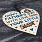 Funny Fathers Day Gift For Dad Daddy Step Dad Wooden Heart