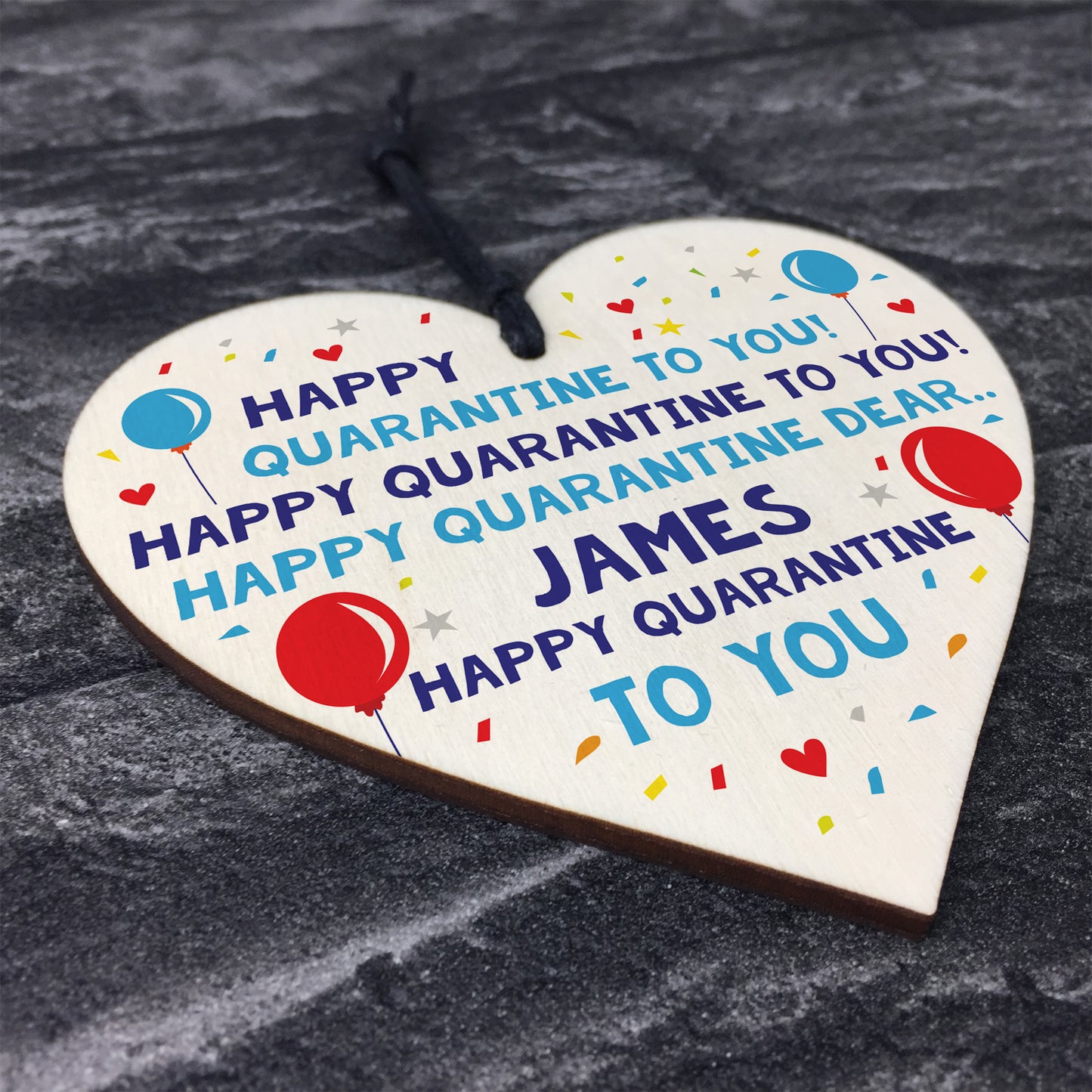 Happy Birthday Card Wooden Heart Isolation Quaratine Gift Funny
