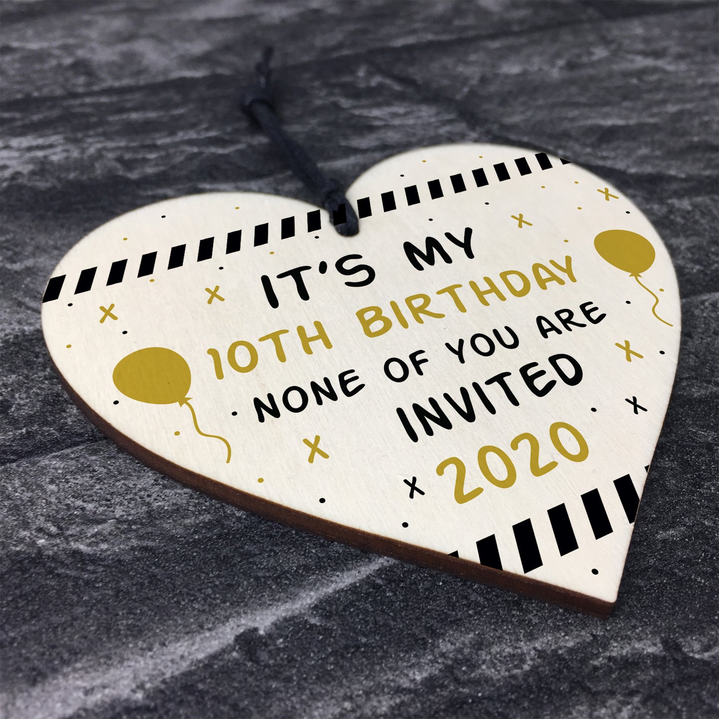 Funny Quarantine Birthday Decoration Personalised Wood Heart