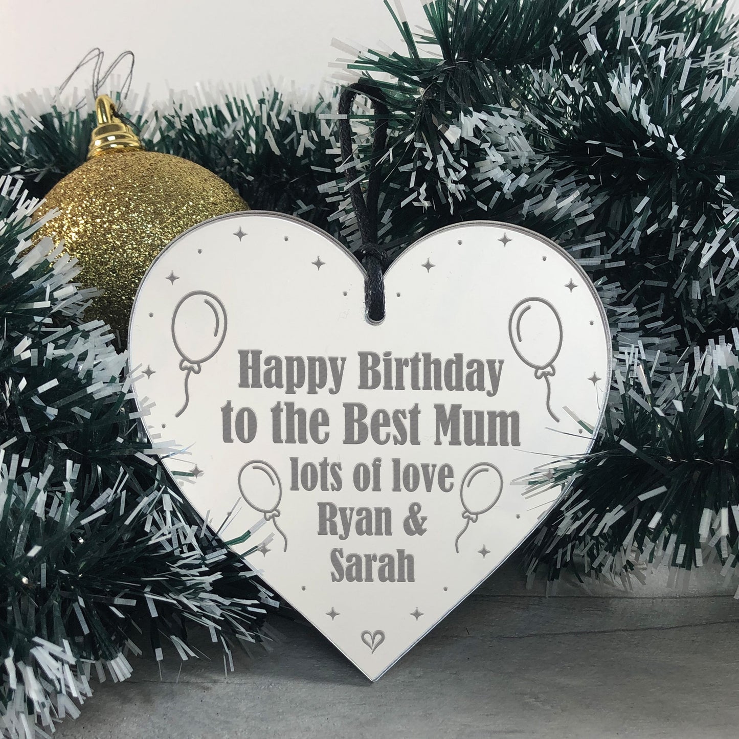 Best Mum Birthday Gift Personalised Engraved Heart Gift