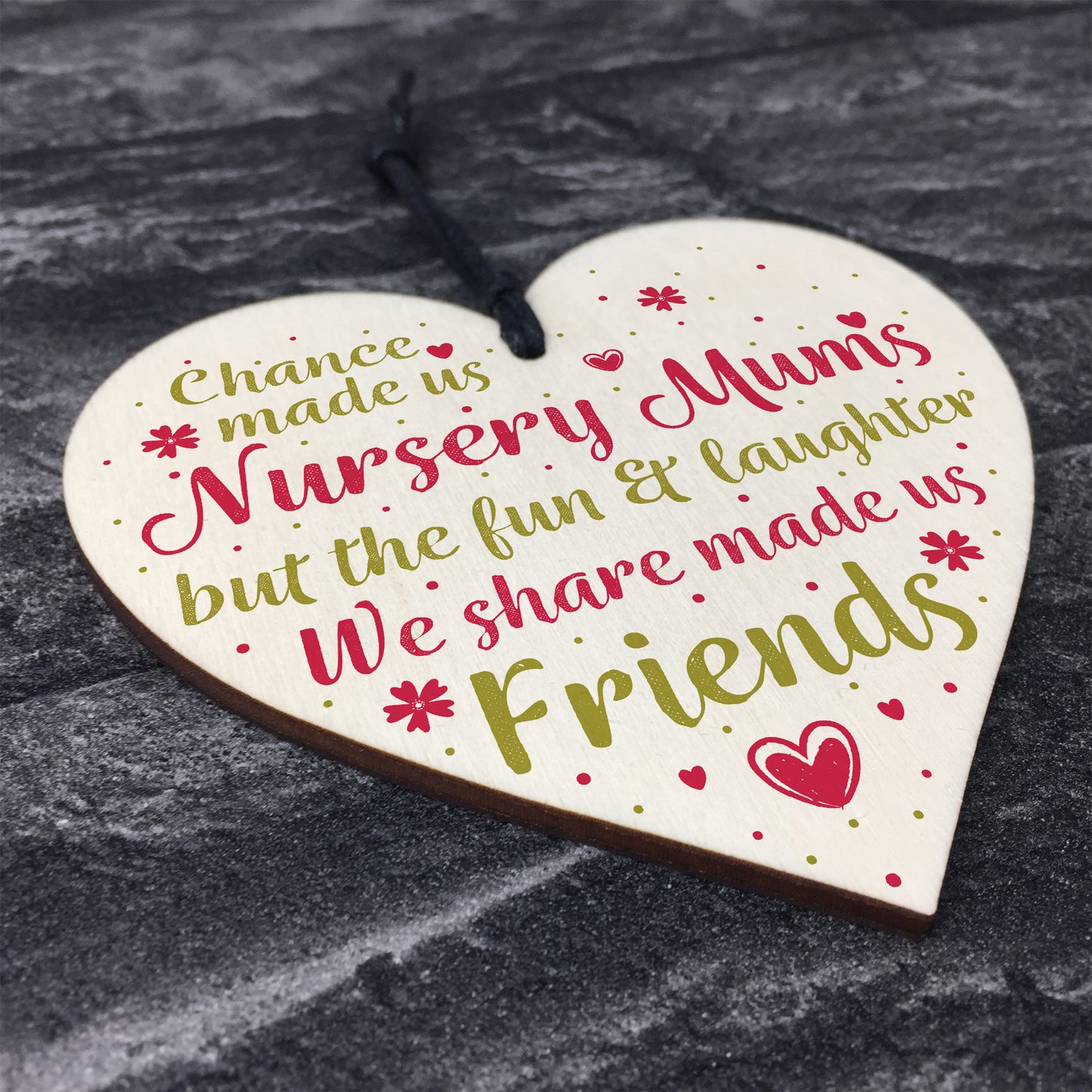 Chance Made Us Nursery Mums Wooden Hanging Heart Novelty Gift