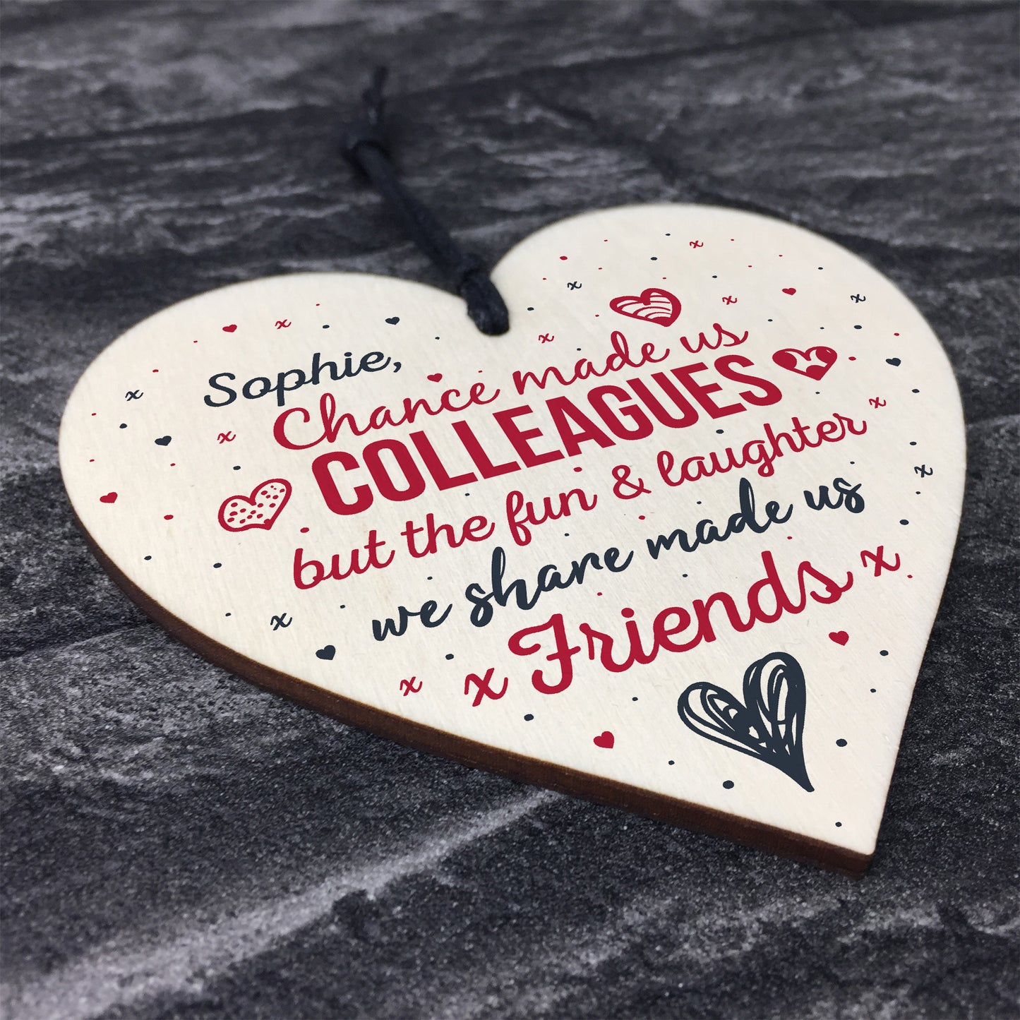 PERSONALISED Chance Made us COLLEAGUES Wood Heart Friendship