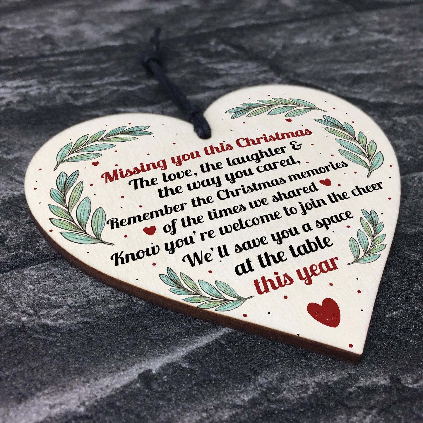 Mum Dad Nan Memorial Gift Wood Heart Christmas Memorial Sign