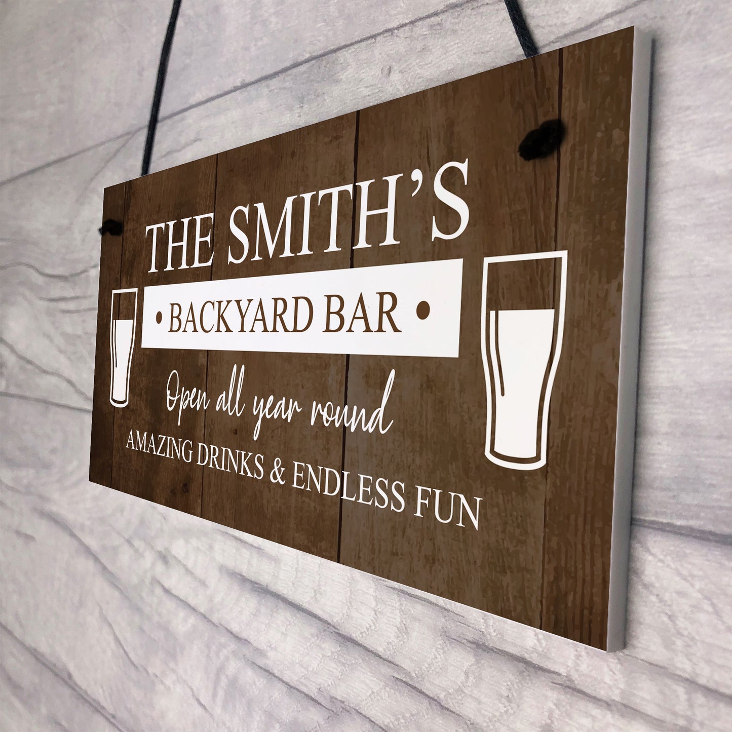 Funny BACKYARD BAR Sign For Outside Garden Personalised Shed