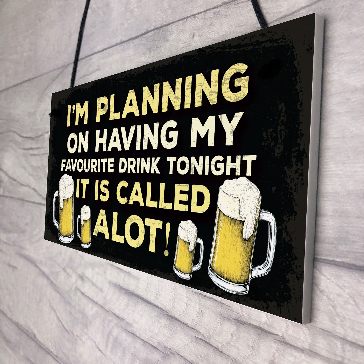 Funny Alcohol Beer Gin Wine Gift Hanging Plaque For Home Bar