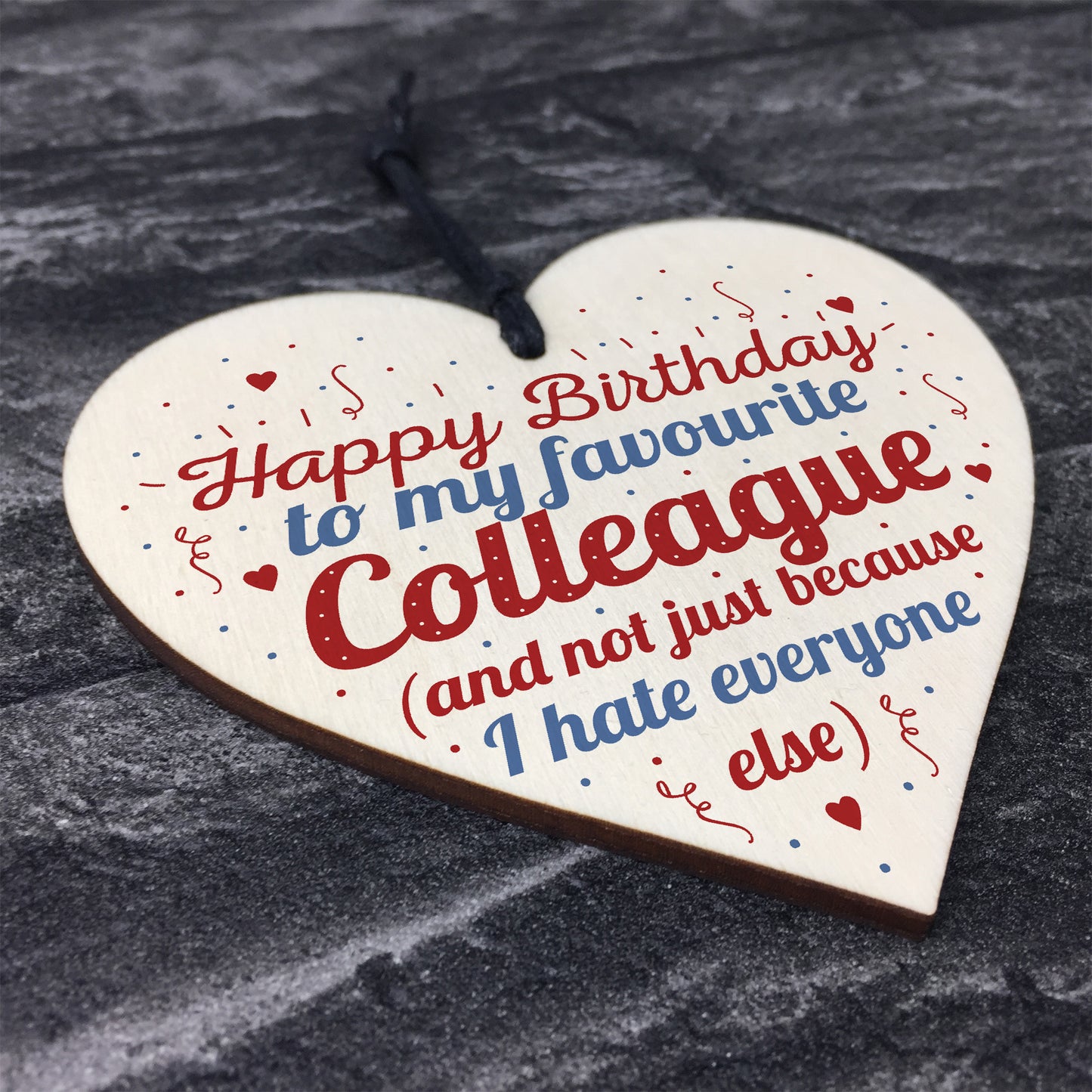 Birthday Colleague Gift Wooden Heart Friendship Sign THANK YOU