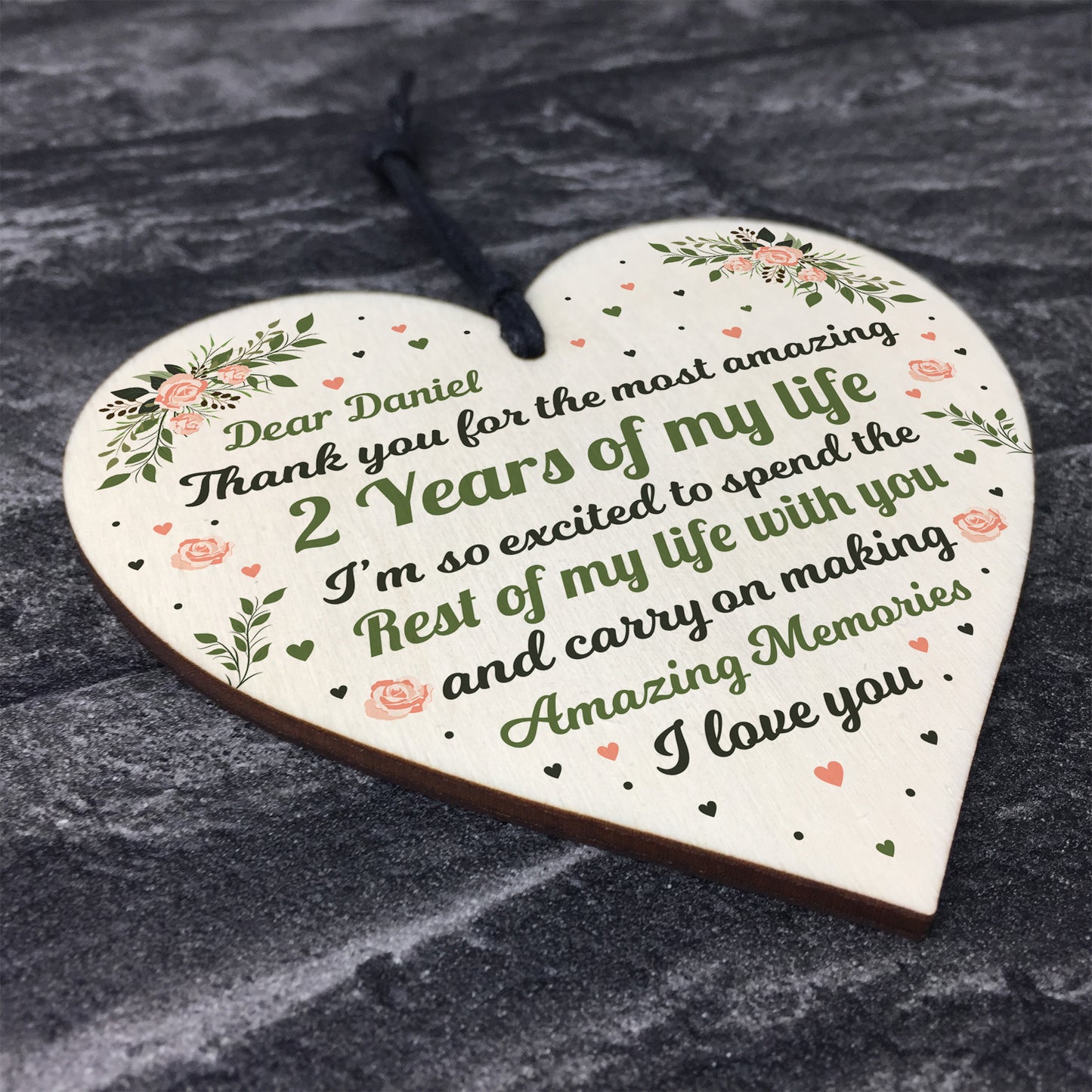 Personalised 1st 2nd Anniversary Gift For Husband Wife Boy Girl