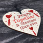 7th Anniversary Gift Wood Heart Perfect Gift For Husband Wife