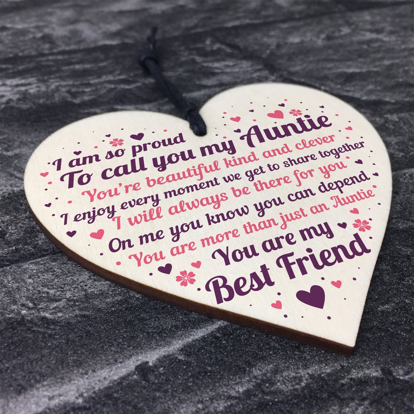 THANK YOU Auntie Christmas Gift Wood Heart Plaque Sister Gifts