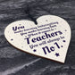 No1 Thank You Teacher Gifts Heart Leaving Nursery School Sign