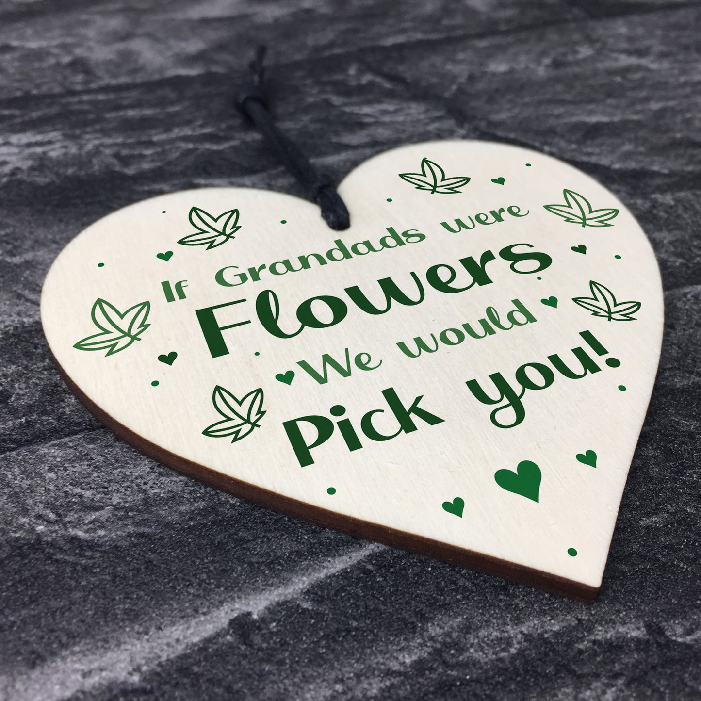 Novelty Thank You Gift For Grandad Birthday Christmas Wood Heart