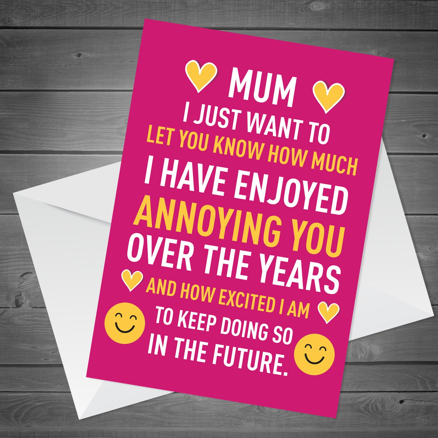 Mothers Day Funny Card And Wooden Heart Gift For Mum