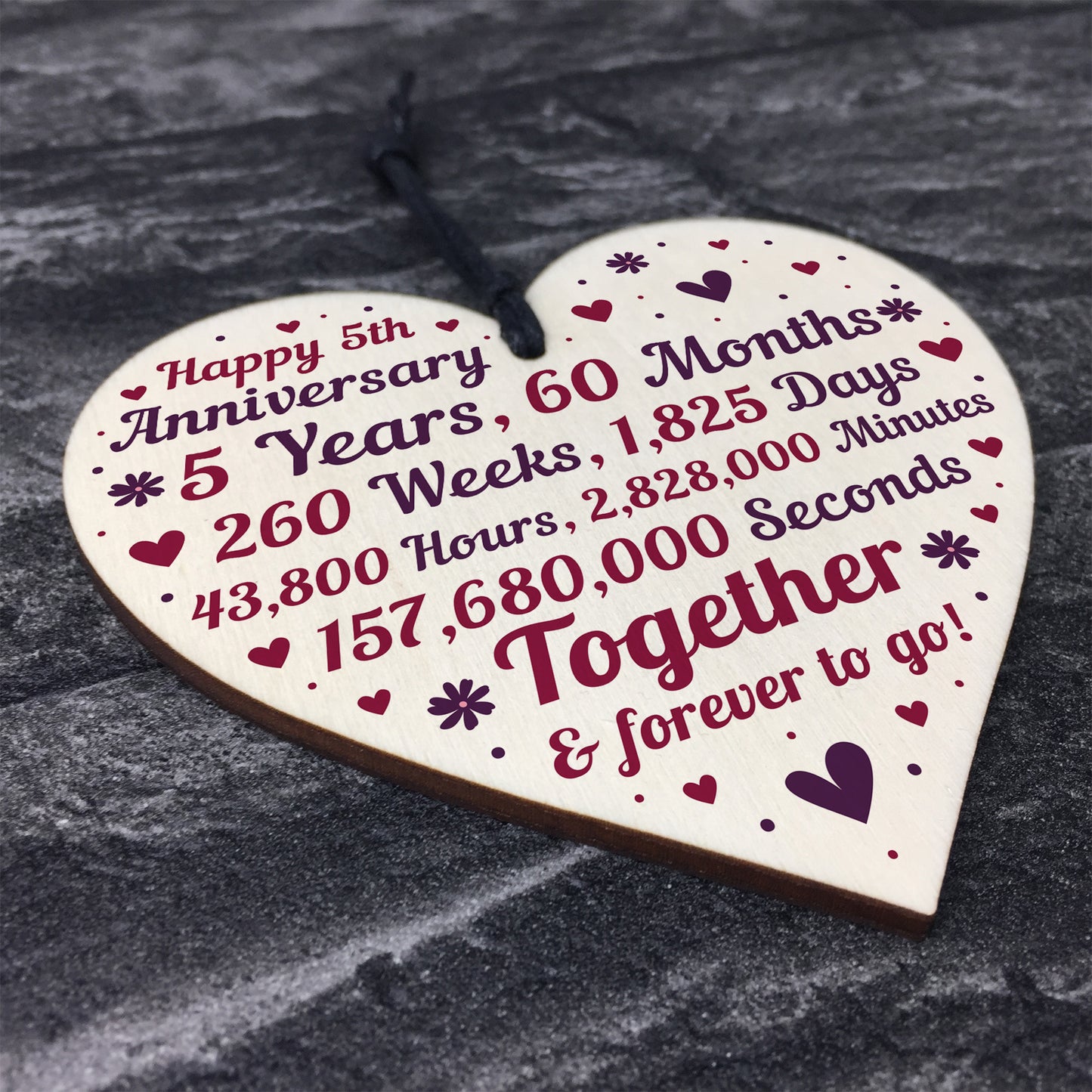 Anniversary Wooden Heart To Celebrate 5th Wedding Anniversary