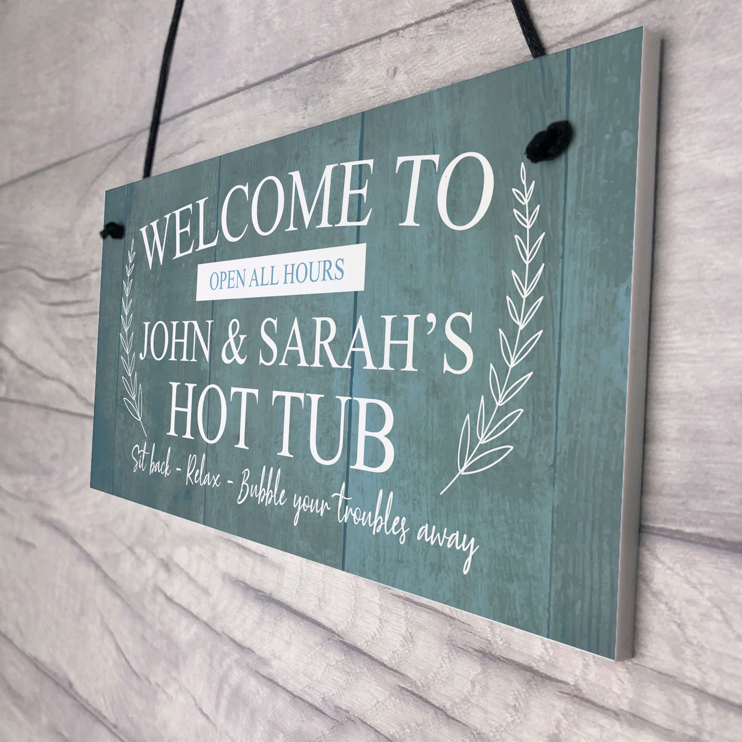 Hanging Hot Tub Sign Personalised Garden Shed Sign New Home Gift