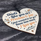 Cute Fathers Day Gift For Dad Wood Heart Birthday Gift For Dad