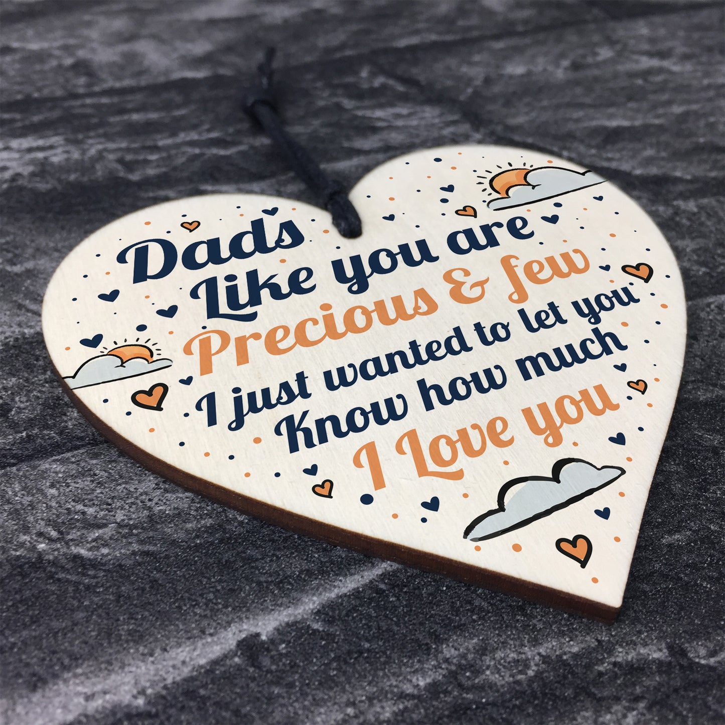 Cute Fathers Day Gift For Dad Wood Heart Birthday Gift For Dad