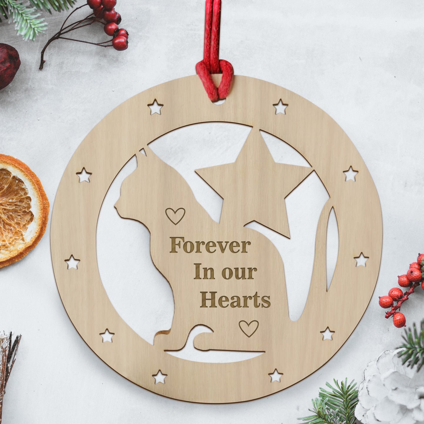 Cat Memorial Christmas Decoration Forever In Our Hearts