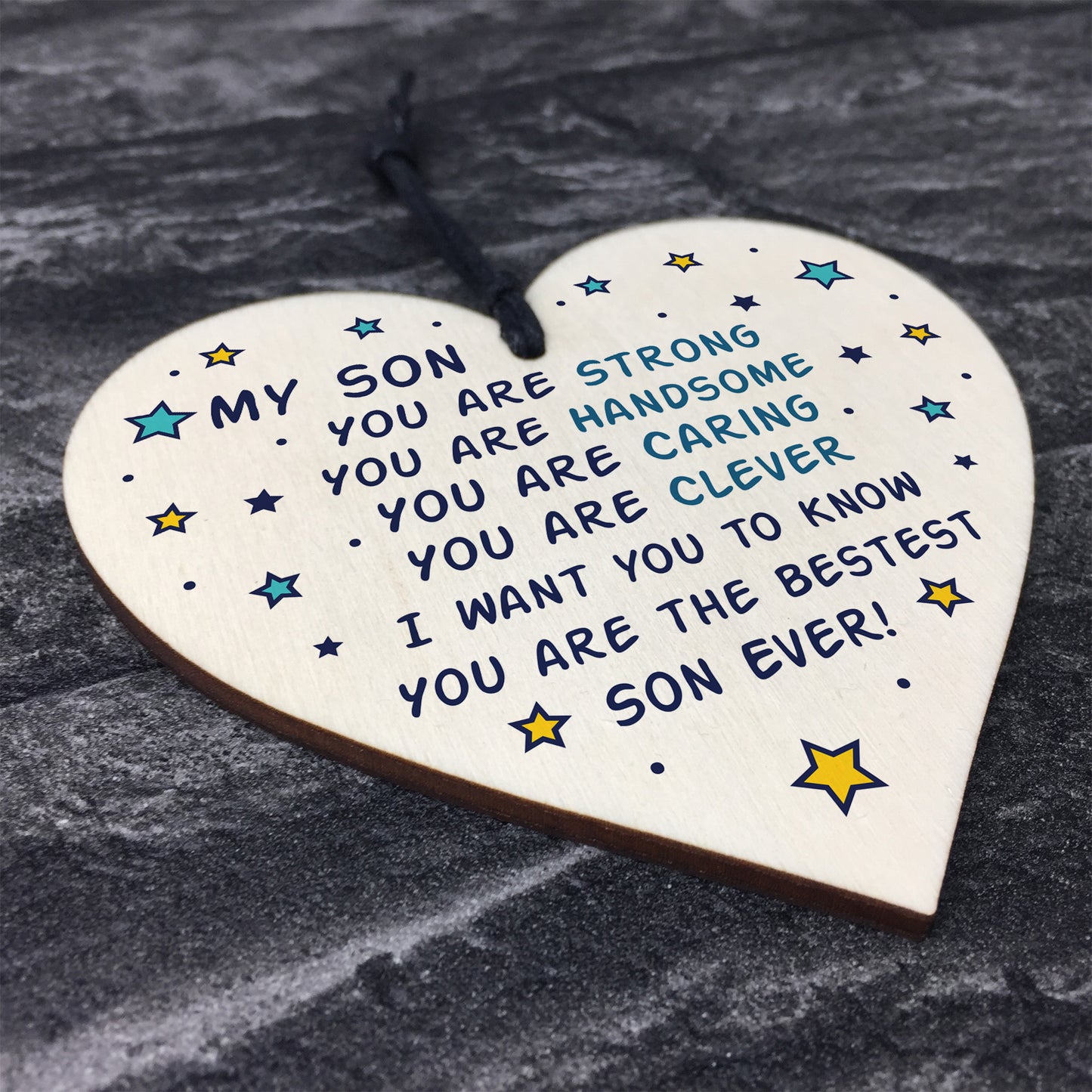 Novelty Son Gifts For Christmas Birthday Wooden Heart Keepsake